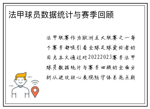 法甲球员数据统计与赛季回顾